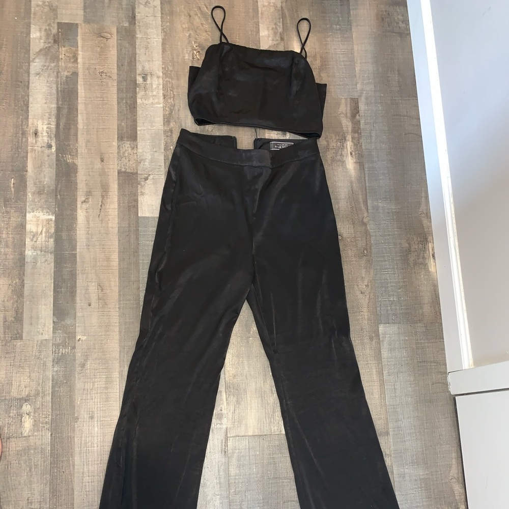 Silky Black Pant Set